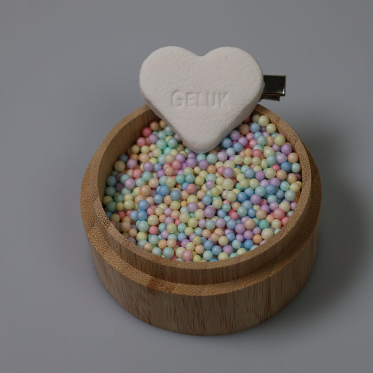 Speldje Hart groot 'geluk' - wit