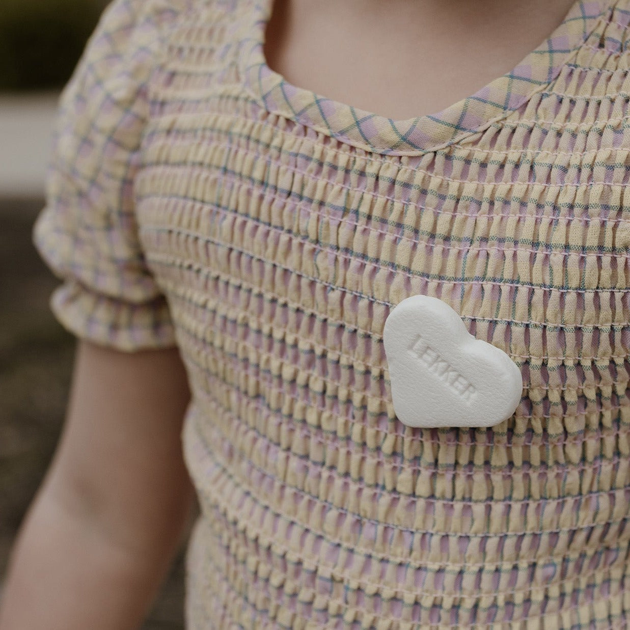 Button Hart groot 'Geluk' - roze