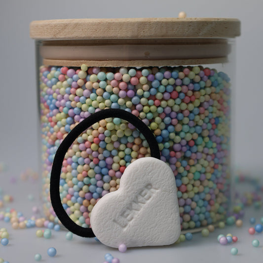 Elastiek Hart groot 'Lekker' - wit