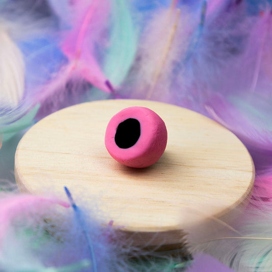 Button Engelse drop rond roze