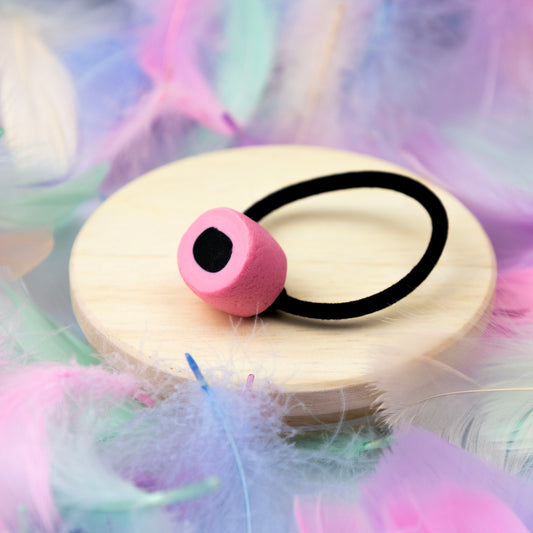 Elastiek Engelse drop rond roze