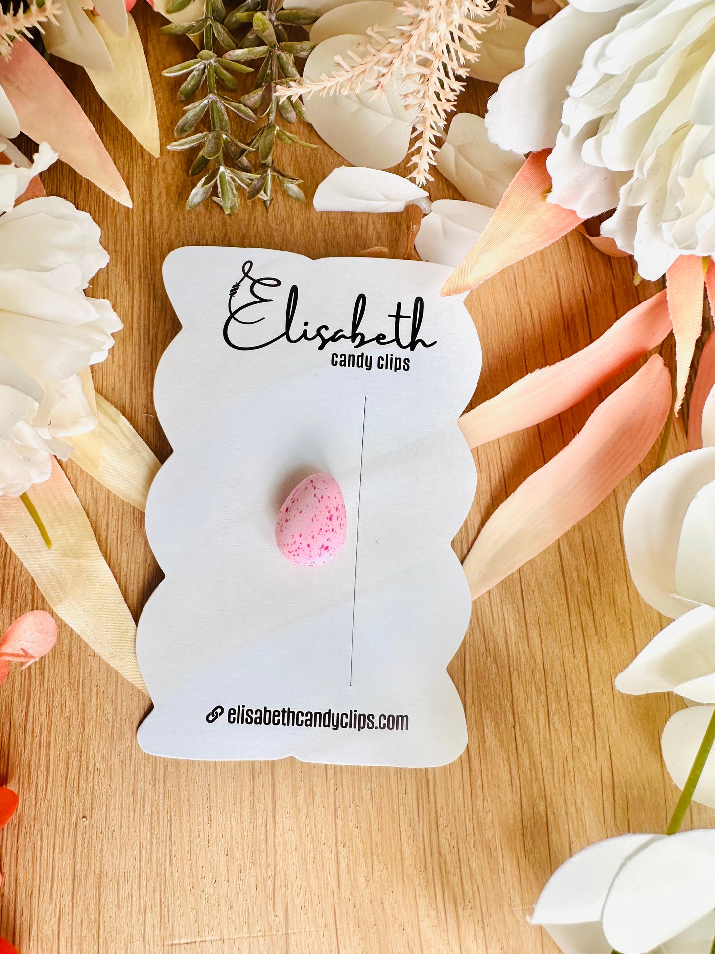 Button paaseitje spikkels zachtroze