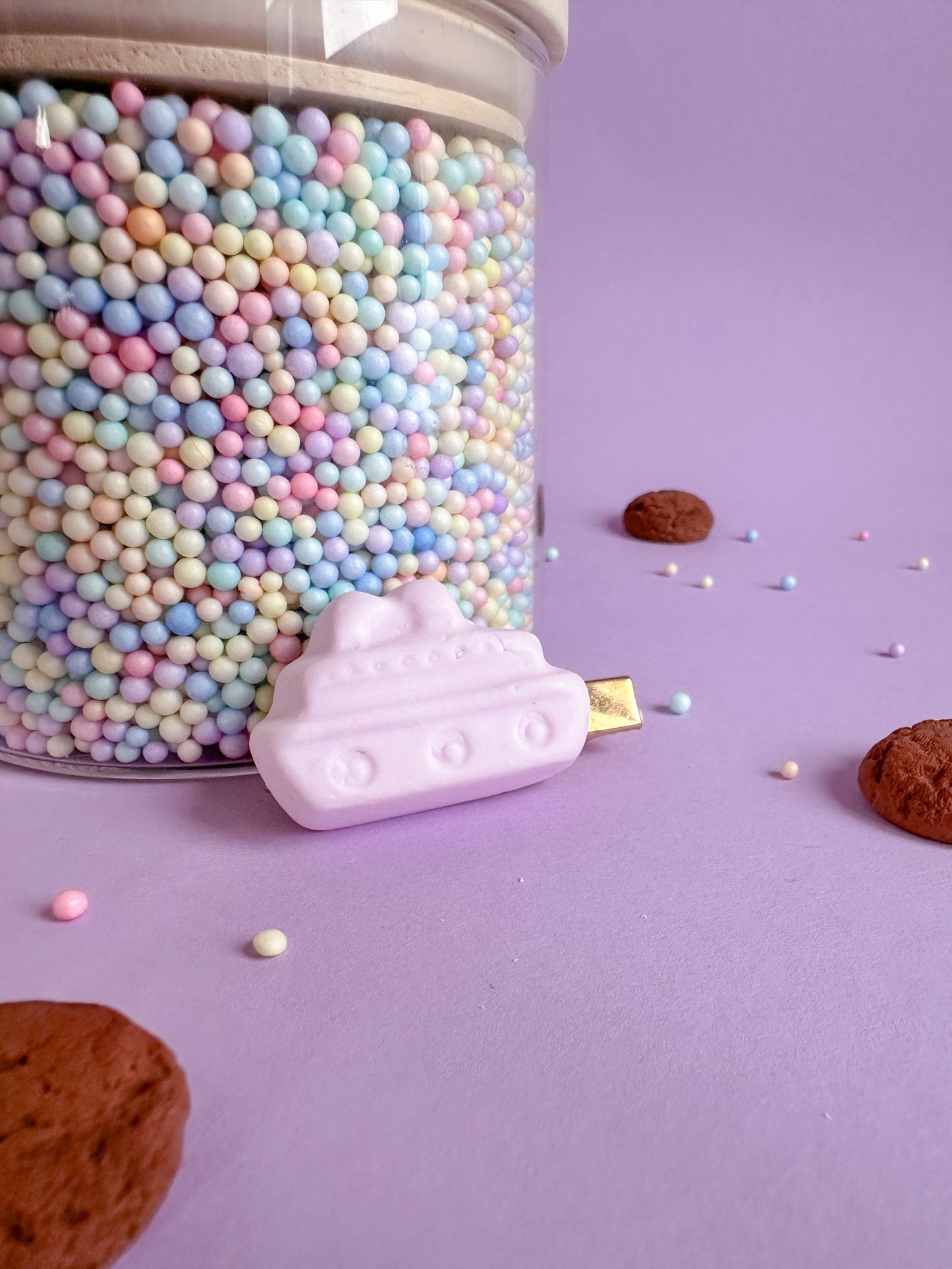 Speldje goud schuimpje Stoomboot roze