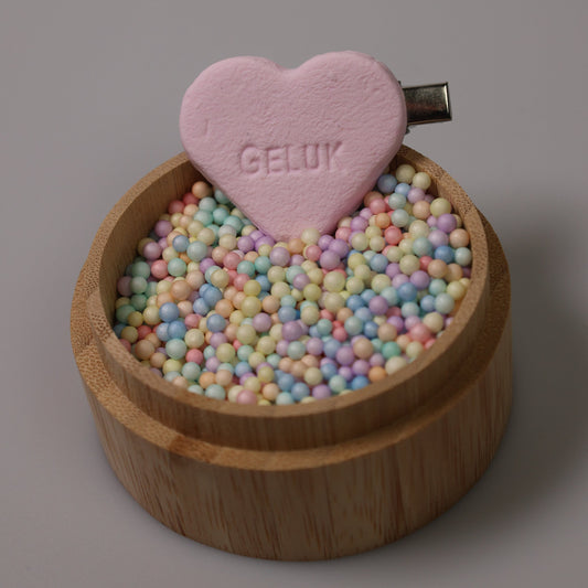 Speldje Hartje groot 'geluk' - roze