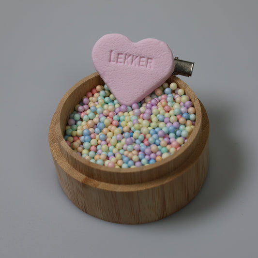 Speldje Hart groot 'Lekker' - roze