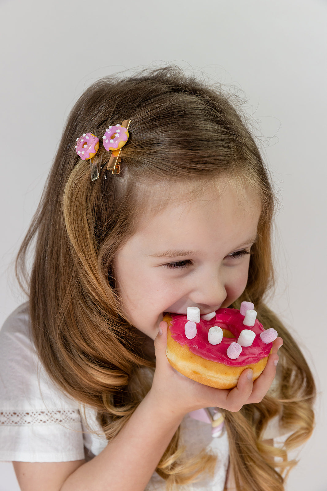 Speldje donut roze marshmallow zilver