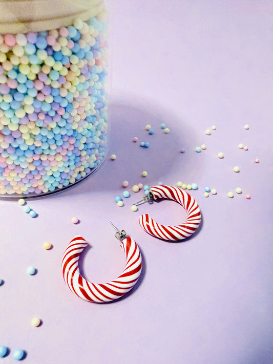 Oorbellen Candy Cane RVS