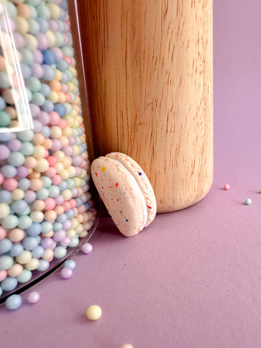 Button macaron regenboogconfetti - nude