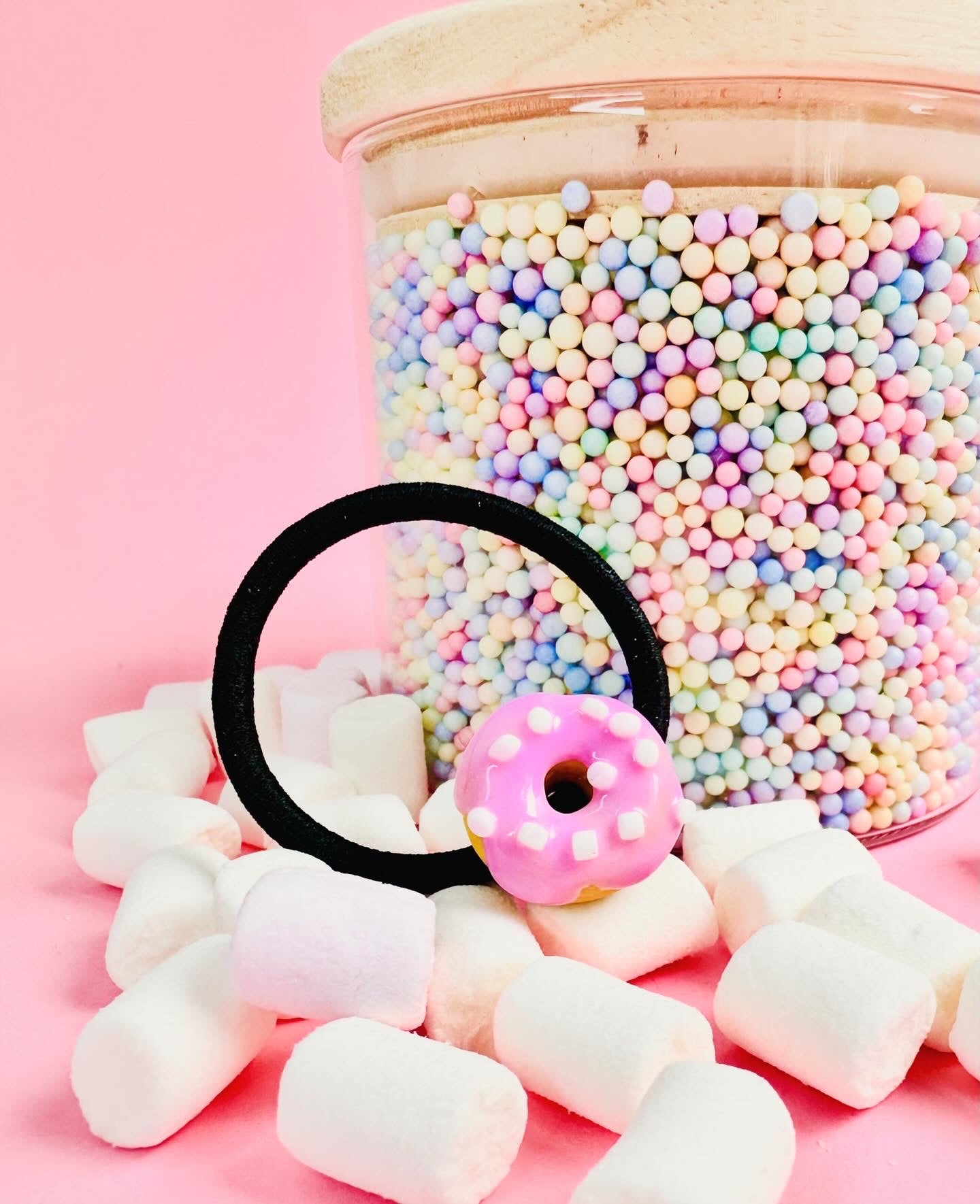 Elastiek donut roze marshmallow