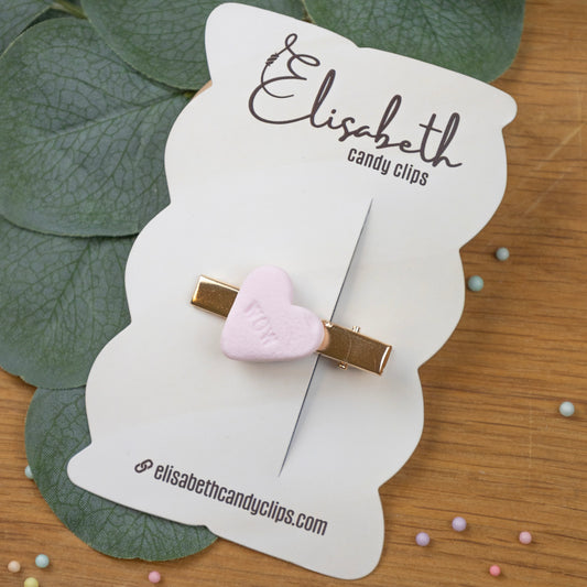 Speldje goud hartje klein 'wow' - roze